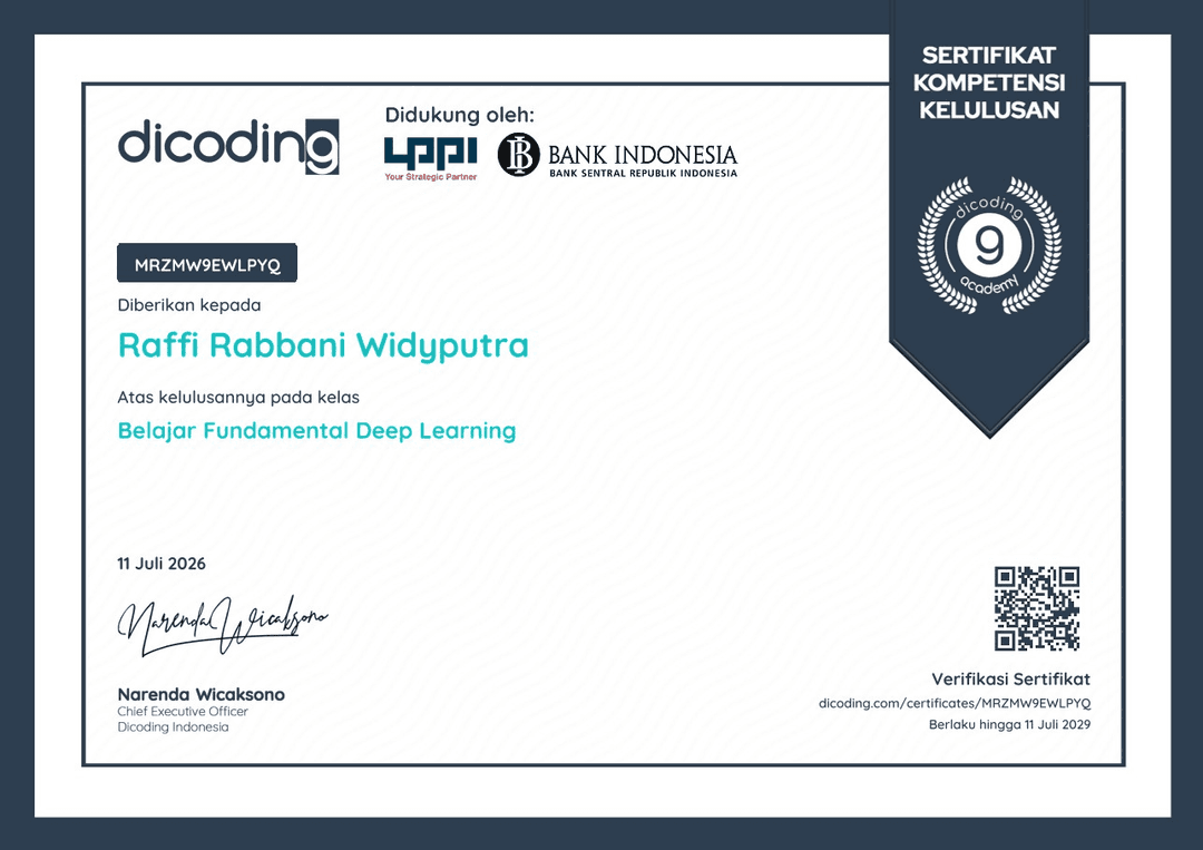 Belajar Fundamental Deep Learning